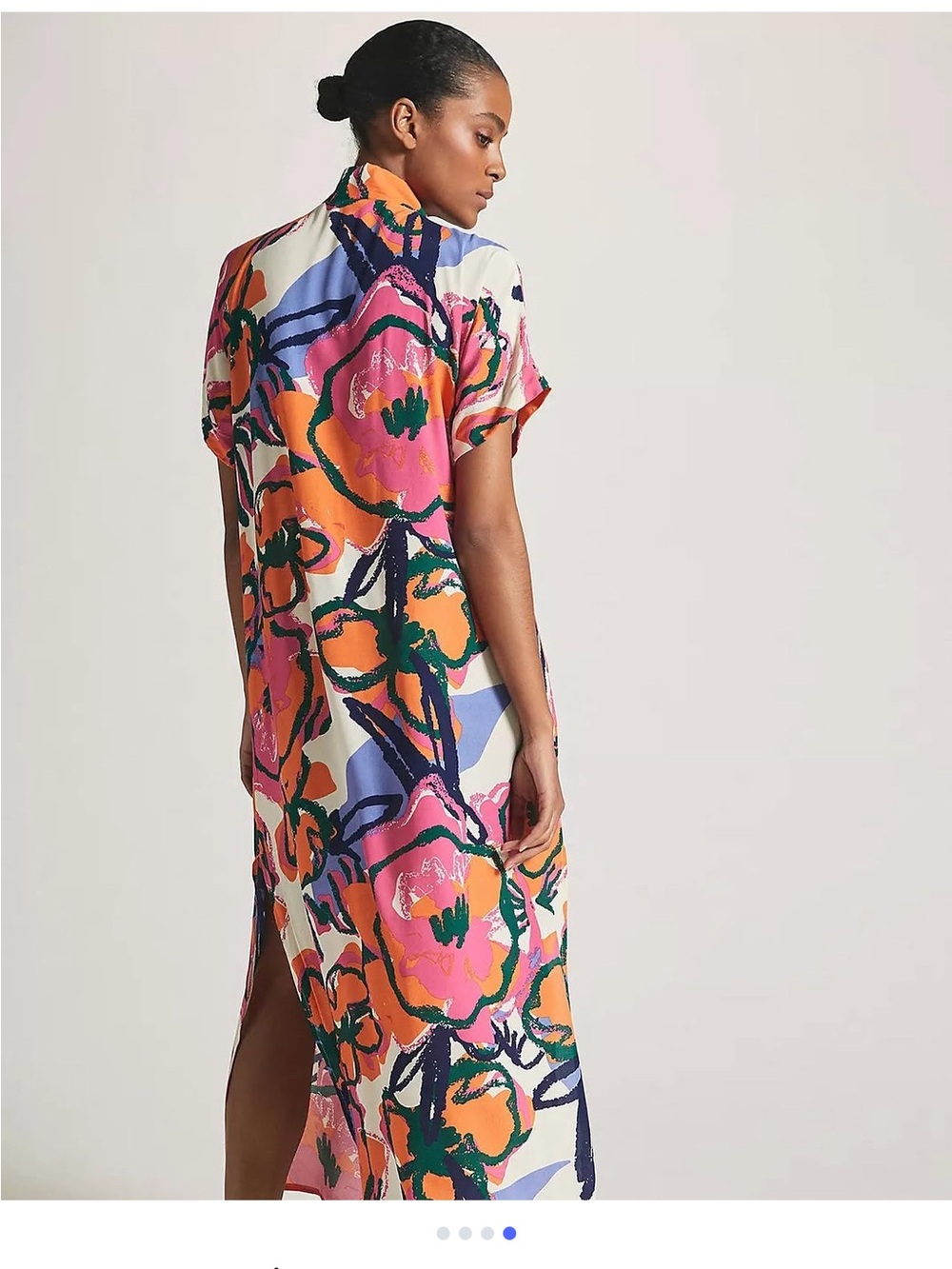 Bel Kazan Maxi Dress in Pink & Orange Floral Print